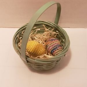 HAND CRAFTED Micro Mini Crocheted Easter Eggs in a Basket